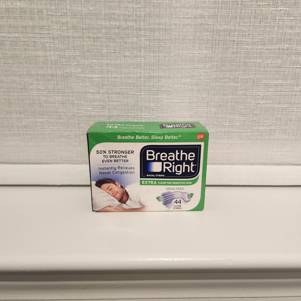 Breathe‎ Right Extra Clear Nasal Strips 44 Count Relieves Congestion Snoring